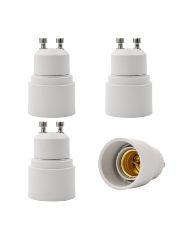 Intirilife 4er Set Lampenadapter E27 auf G9 in WEISS