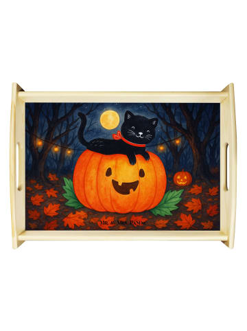 Mr. & Mrs. Panda Tablett Schwarze Katze Design ohne Spruch in Weiß