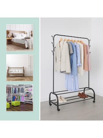 relaxdays Kleiderständer in Weiß - (B)110 x (H)160 x (T)40 cm
