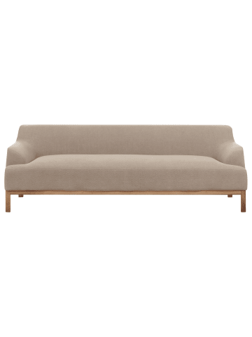 Beliani 3-Sitzer Sofa SOSJO in Beige/Braun - (W) 219 x (H) 74 x (L) 83 cm