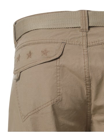 Timezone Cargo Shorts Wadenlang inkl. Gürtel Reißverschluss Loose Fit in Beige