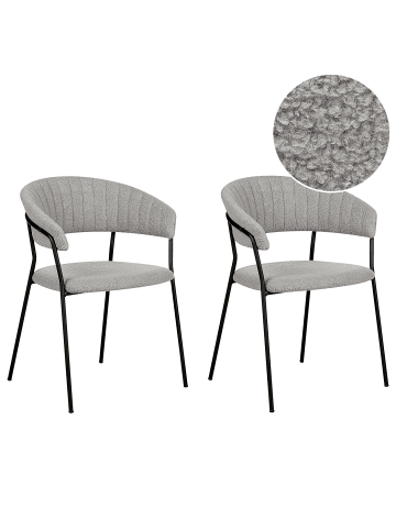 Beliani 2er-Set Esszimmerstuhl MARIPOSA in Grau/Schwarz