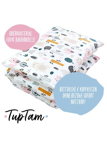 TupTam Kinder Bettdecken Set Gemustert in rosa/gelb