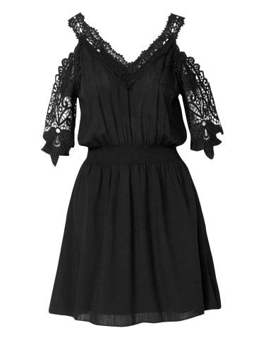 KOROSHI Kurzarmkleid. in SCHWARZ