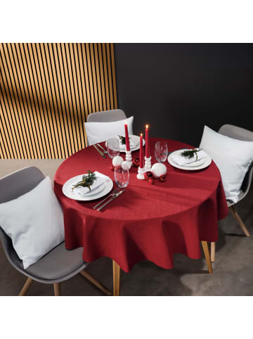 REDBEST Jacquard, Baumwollmischung Tischdecke Snowflake in rot