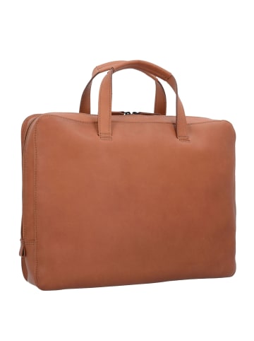 Jost Futura Aktentasche Leder 38 cm Laptopfach in cognac