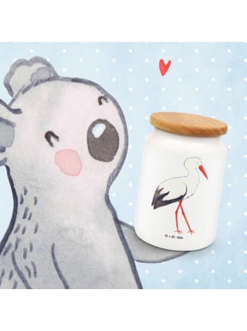Mr. & Mrs. Panda Kaffeedose Storch ohne Spruch in Weiß