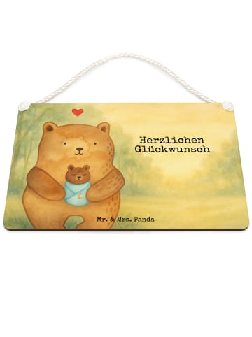 Mr. & Mrs. Panda Schild Bär Baby Design mit Spruch in Weiß