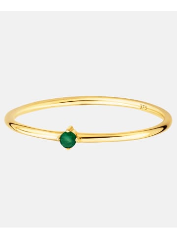Diamant L'éternel Ring aus 375 Gelbgold mit Smaragd