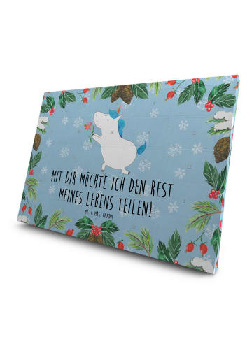 Mr. & Mrs. Panda Tee Adventskalender Einhorn Blume mit Spruch in Eisblau