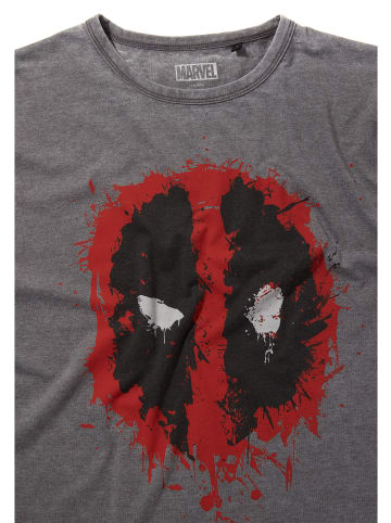 Re:Covered T-Shirt Marvel Deadpool Icon Paint Logo Mid Grey in Grey