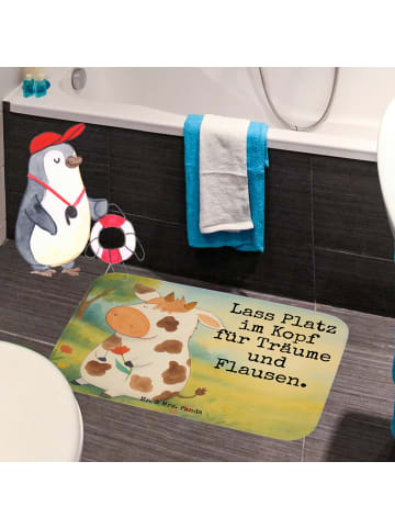 Mr. & Mrs. Panda badezimmermatte Kuh Design mit Spruch in Weiß