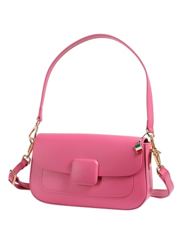 Florence Florence Schultertasche Leder fuchsia, pink ca. 24cm