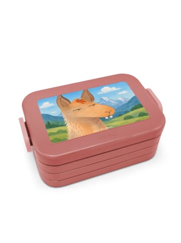 Mr. & Mrs. Panda Meal Prep Box Lamakopf Genervt Design ohne Spruch in Rot Pastell