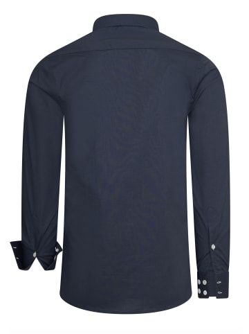 Rusty Neal Freizeit-Hemd mit Doppel-Knopf-Verschluss in Anthrazit