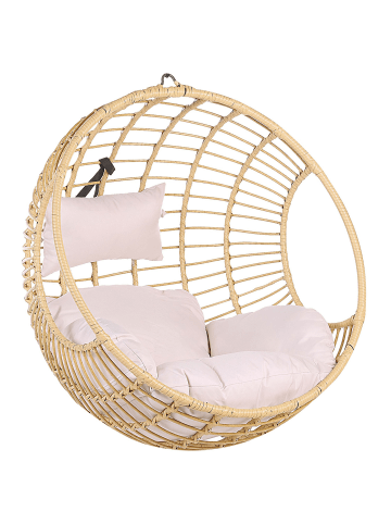 Beliani Hängesessel ASPIO in Braun/Beige - (W) 99 x (H) 99 x (L) 65 cm