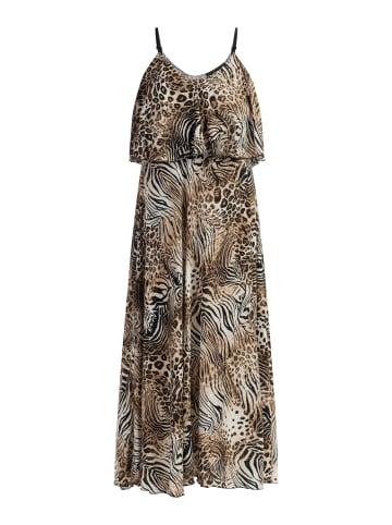 faina Maxikleid Mit Animal-Print in Beige