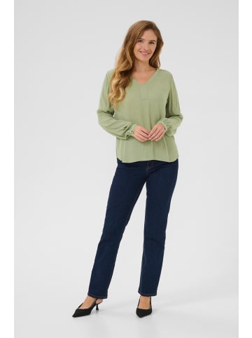 Kaffe Langarm-Bluse Amber Regular fit in Oil Green