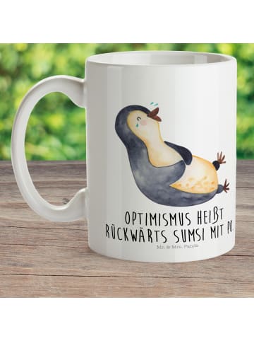 Mr. & Mrs. Panda Camping Tasse Pinguin Lachen mit Spruch in Weiß