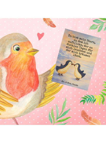 Mr. & Mrs. Panda Beileidskarte Pinguin Liebe Design mit Spruch in Weiß