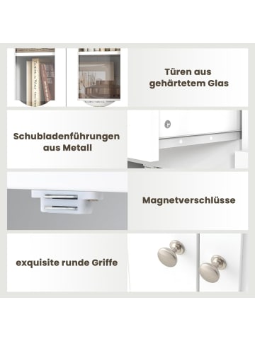 COSTWAY Badezimmerschrank in Weiß