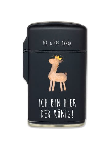 Mr. & Mrs. Panda Feuerzeug Lama König mit Spruch in Schwarz