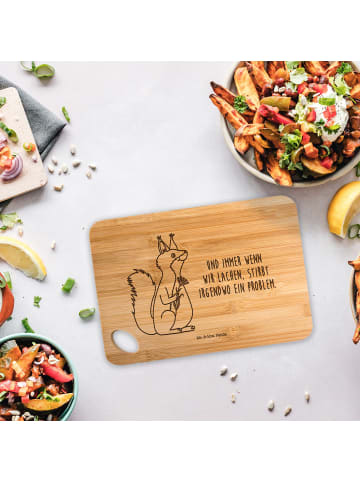 Mr. & Mrs. Panda Servierbrett Eichhörnchen Blume mit Spruch in Braun