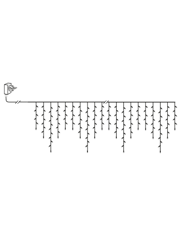 MARELIDA LED Lichtvorhang Eisregen 960 bernstein LED für Außen L: 23,9m in schwarz