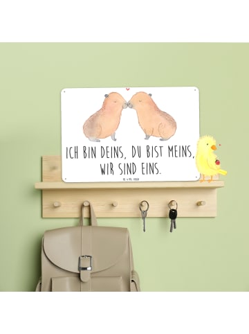 Mr. & Mrs. Panda Blechschild Capybara Liebe mit Spruch in Weiß