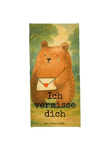 Mr. & Mrs. Panda Strandtuch Bär Vermissen Design mit Spruch in Weiß