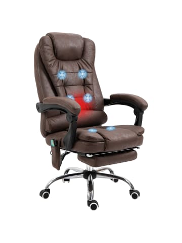 Vinsetto Bürostuhl mit Massagefunktion-65B x 70T x 111-119H cm-Braun