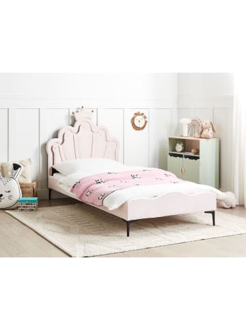 Beliani 4-tlg Einzelbett RUBIAN in Rosa/Schwarz