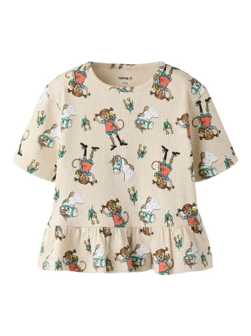 name it T-Shirt in Peyote Melange