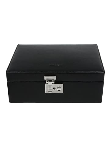 Windrose Beluga Schmuckkasten Leder 24 cm in schwarz