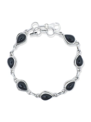 mantraroma 925er Silber - Armbänder (L) 20 cm mit Onyx