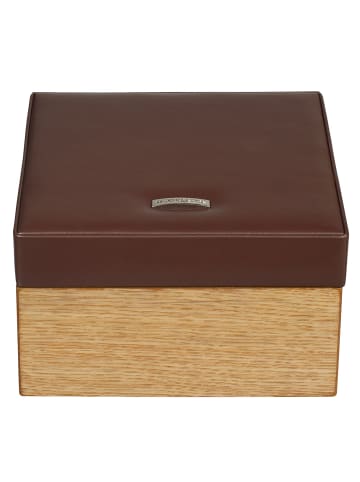 Windrose Wood Schmuckkoffer Leder 18 cm braun