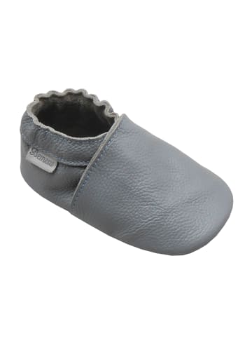 Bemesu Baby-Leder-Laufschuhe, komfortabel mit rutschfester Sohle - Grau