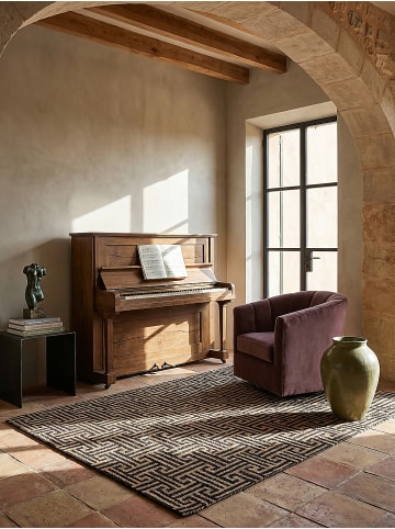 KADIMA DESIGN Naturfaser-Teppich Handgewebt CROFT Geometrisch Wohnzimmer in Natur-Schwarz