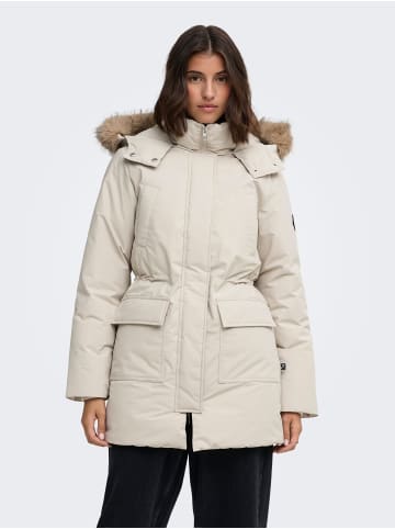 JDY Langer Parka in Silver Lining