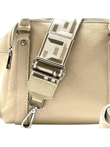 Florence Umhängetasche, Citytasche Leder beige ca. 22cm