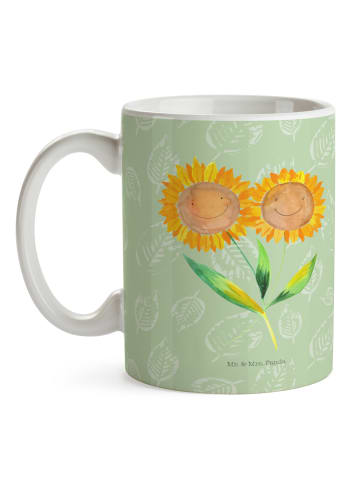 Mr. & Mrs. Panda Kaffeebecher Blume Sonnenblume ohne Spruch in Blattgrün