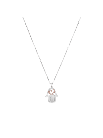 Amor Kette mit Anhänger Silber 925, rhodiniert+rosévergoldet in Bicolor