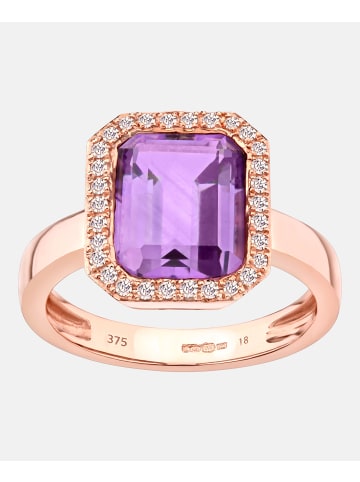 Diamant L'éternel Ring aus 375 Roségold mit Diamant mit Amethyst