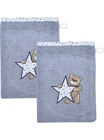 Wörner Frottier Kinder-Waschhandschuh 2er-Pack in grau