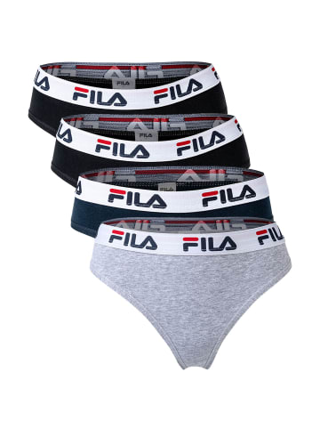 Fila Slip 4er Pack in Schwarz/Grau/Marine