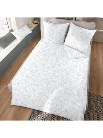 Dormisette Edel-Biber Bettwäsche in grau-weiß