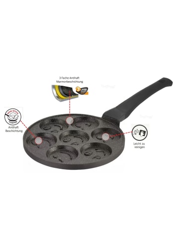 Cheffinger Smiley Pfannkuchen Pfanne Ø26cm in Schwarz