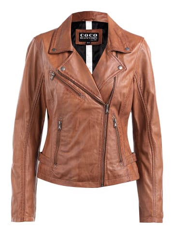 CBL Damen Lederjacke in cognac braun