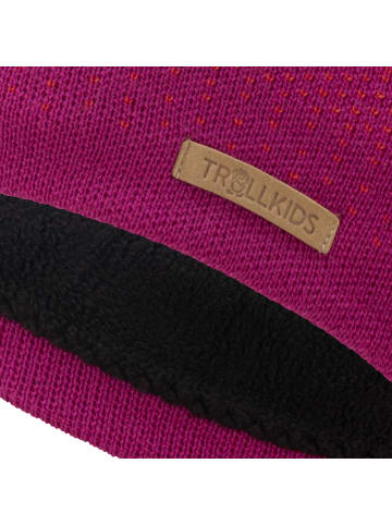 Trollkids Cap Merino in dark pink