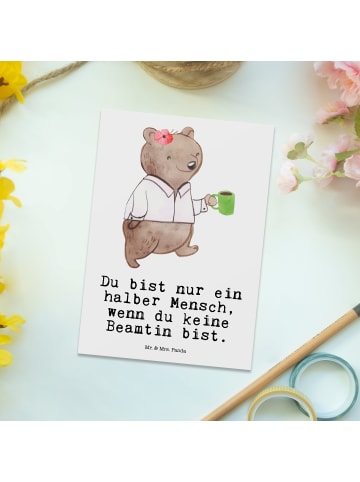 Mr. & Mrs. Panda Grußkarte Beamtin Herz mit Spruch in Weiß